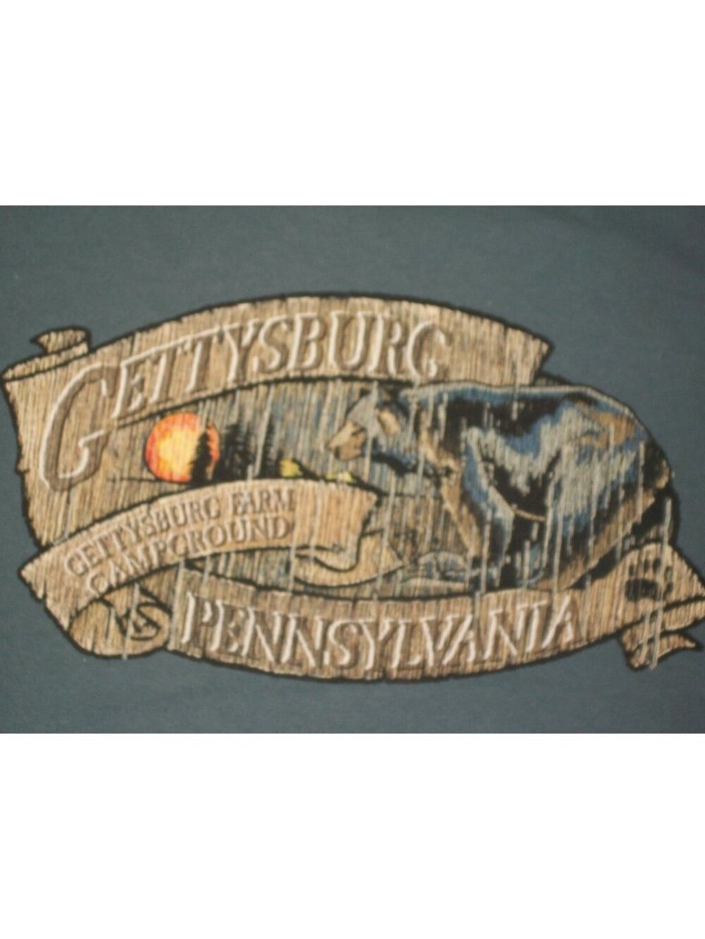 OP Gettysburg Farm Campground Pennsylvania T-Shirt Blue Bear Pines Size XL